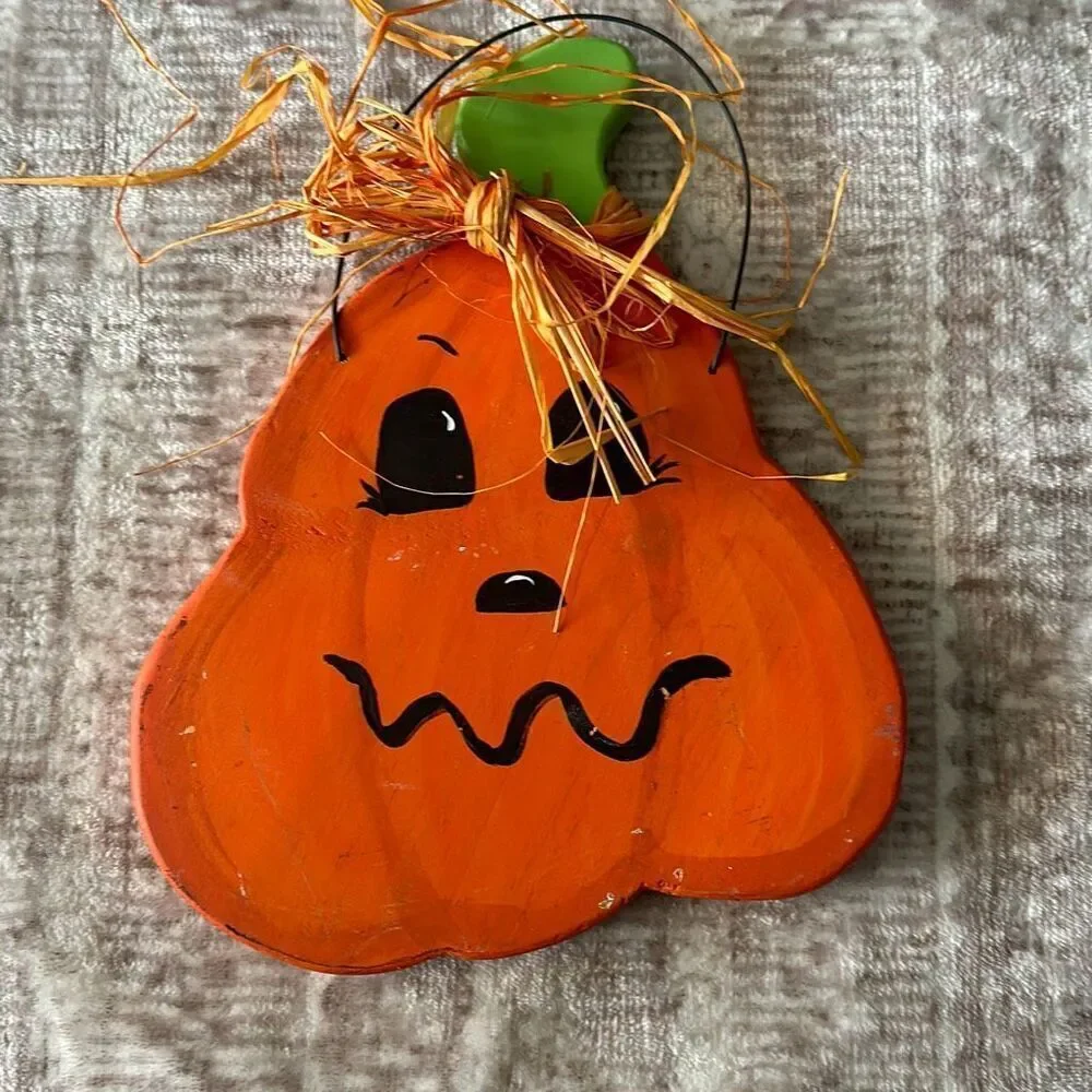 Pumpkin wall hanging 10.5” orange pumpkin whimsical